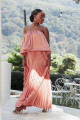 Dorado Pleated Skirt Set - Dusty Rose