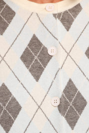 Melissa Sweater Skirt Set - Icy Blue Argyle