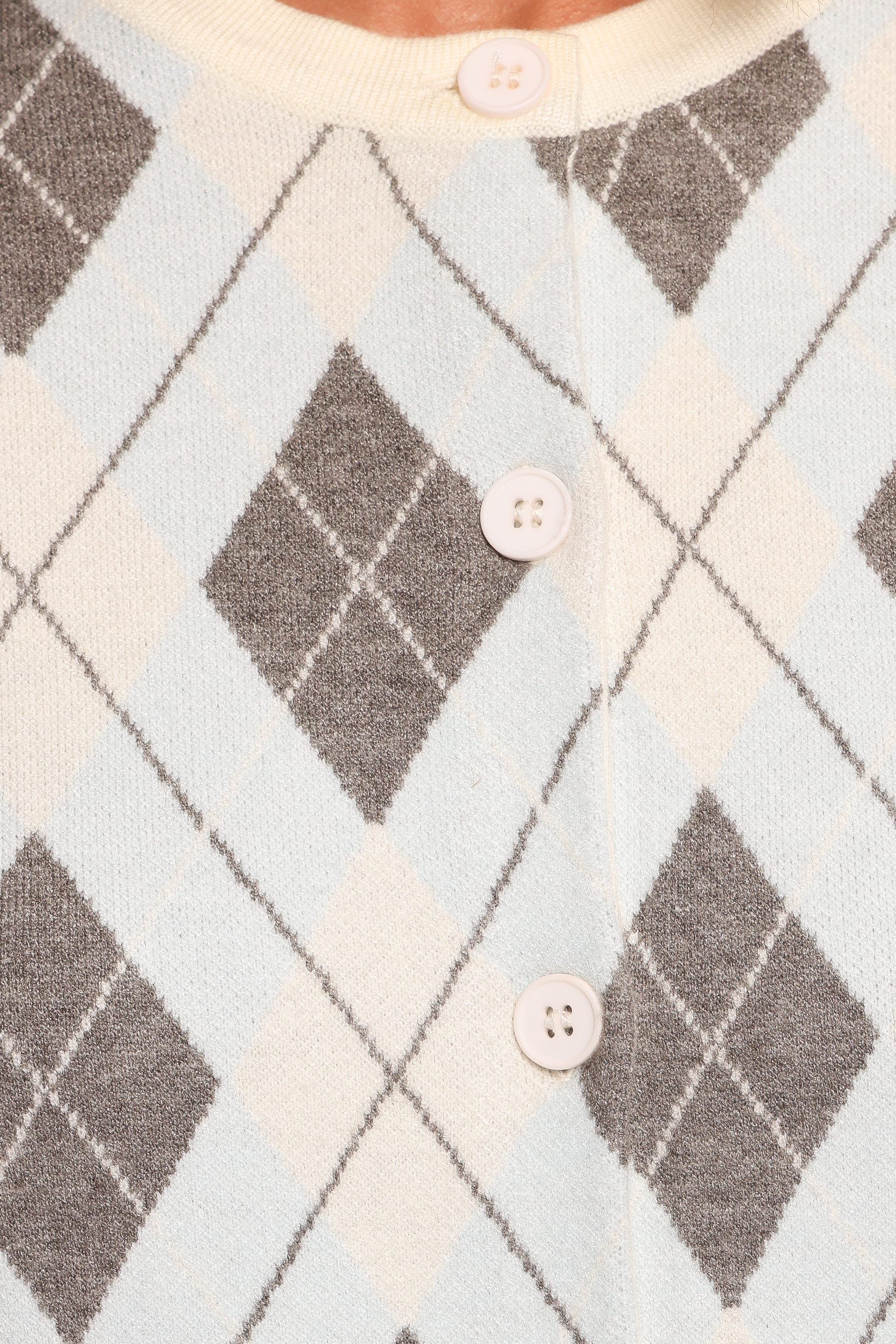 Melissa Sweater Skirt Set - Icy Blue Argyle