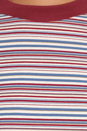Silvia Knit Short Set - Burgundy Stripe