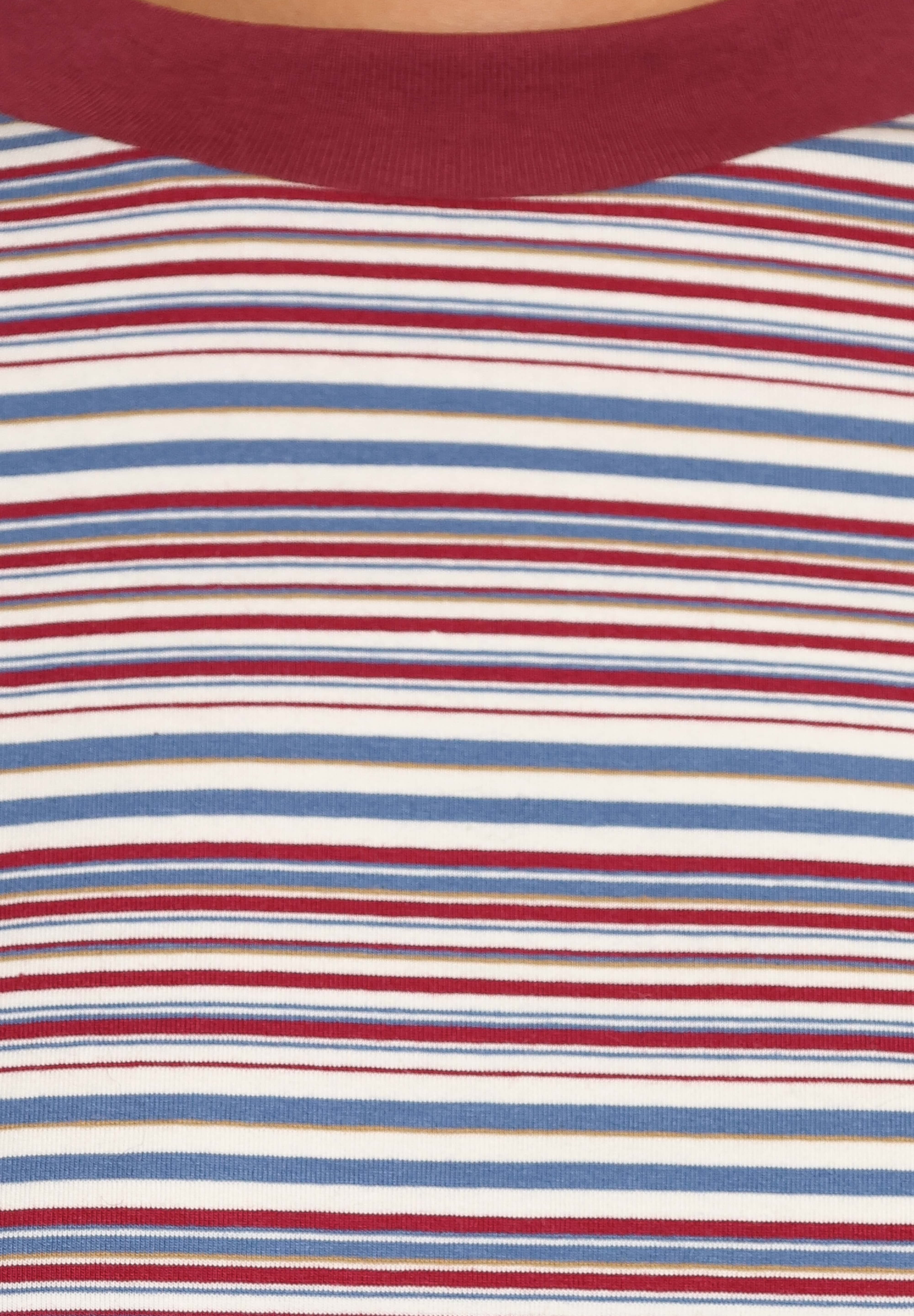 Silvia Knit Short Set - Burgundy Stripe