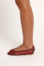 Evonne Mesh Flat - Burgundy