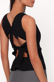 Brynn Tie Back Top - Black