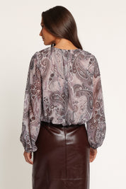 Dallas Long Sleeve Top - Purple Paisley