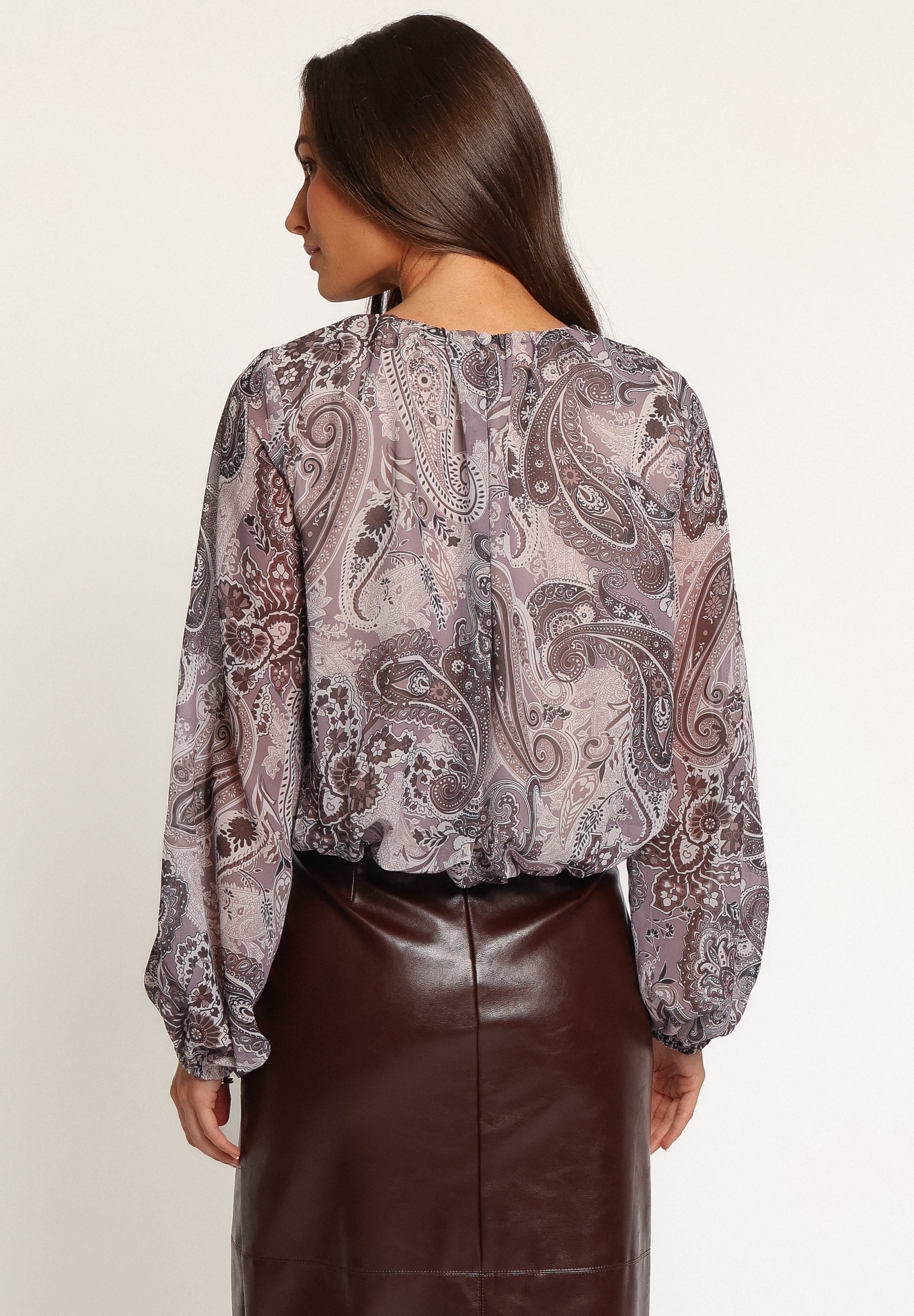 Dallas Long Sleeve Top - Purple Paisley