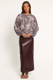 Dallas Long Sleeve Top - Purple Paisley