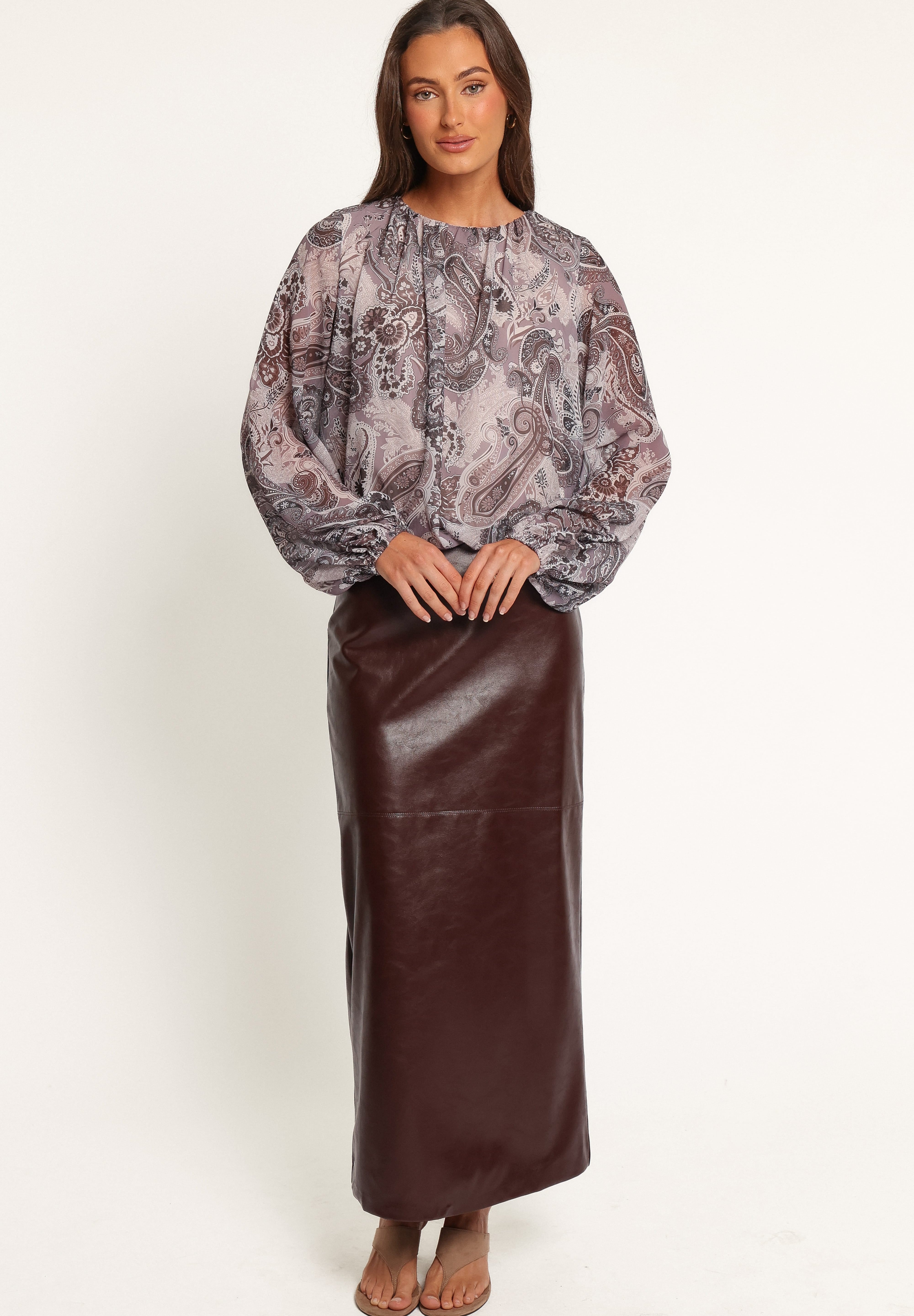 Dallas Long Sleeve Top - Purple Paisley
