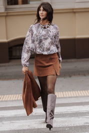 Dallas Long Sleeve Top - Purple Paisley