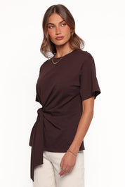 Devina Knot Tee - Brown