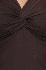 Ellera Mesh Top - Brown