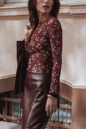 Ermen Mesh Top - Rust Floral