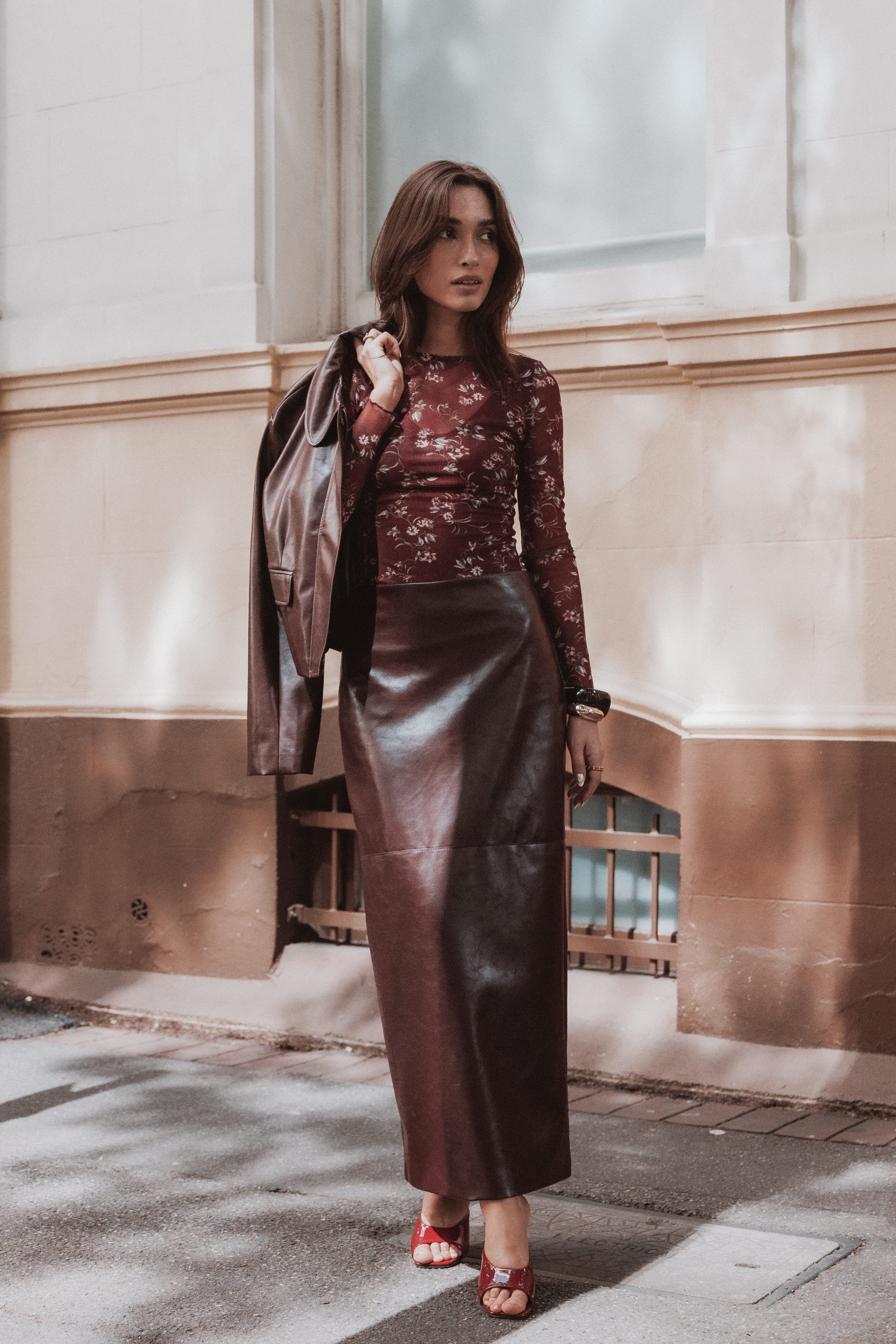 Ermen Mesh Top - Rust Floral