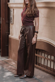 Ezra Scarf Knit Top - Burgundy