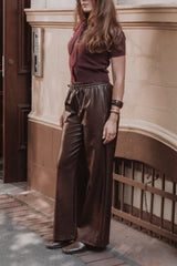 Ezra Scarf Knit Top - Burgundy