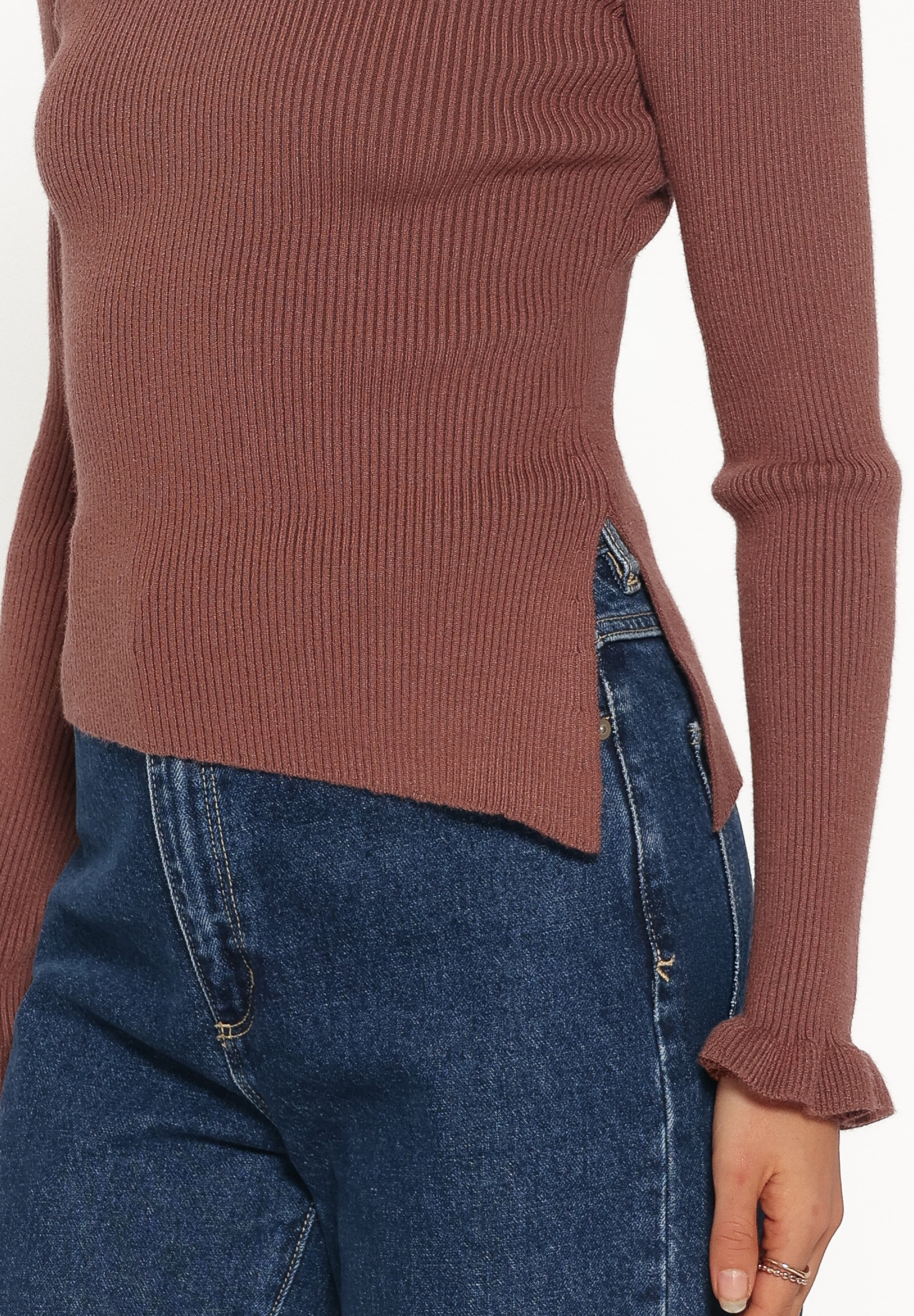 Fiana Knitted Top - Brown