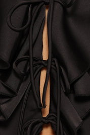 Orelia Ruffle Front Top - Black