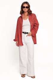 Palmer Button Down Shirt - Red Stripe