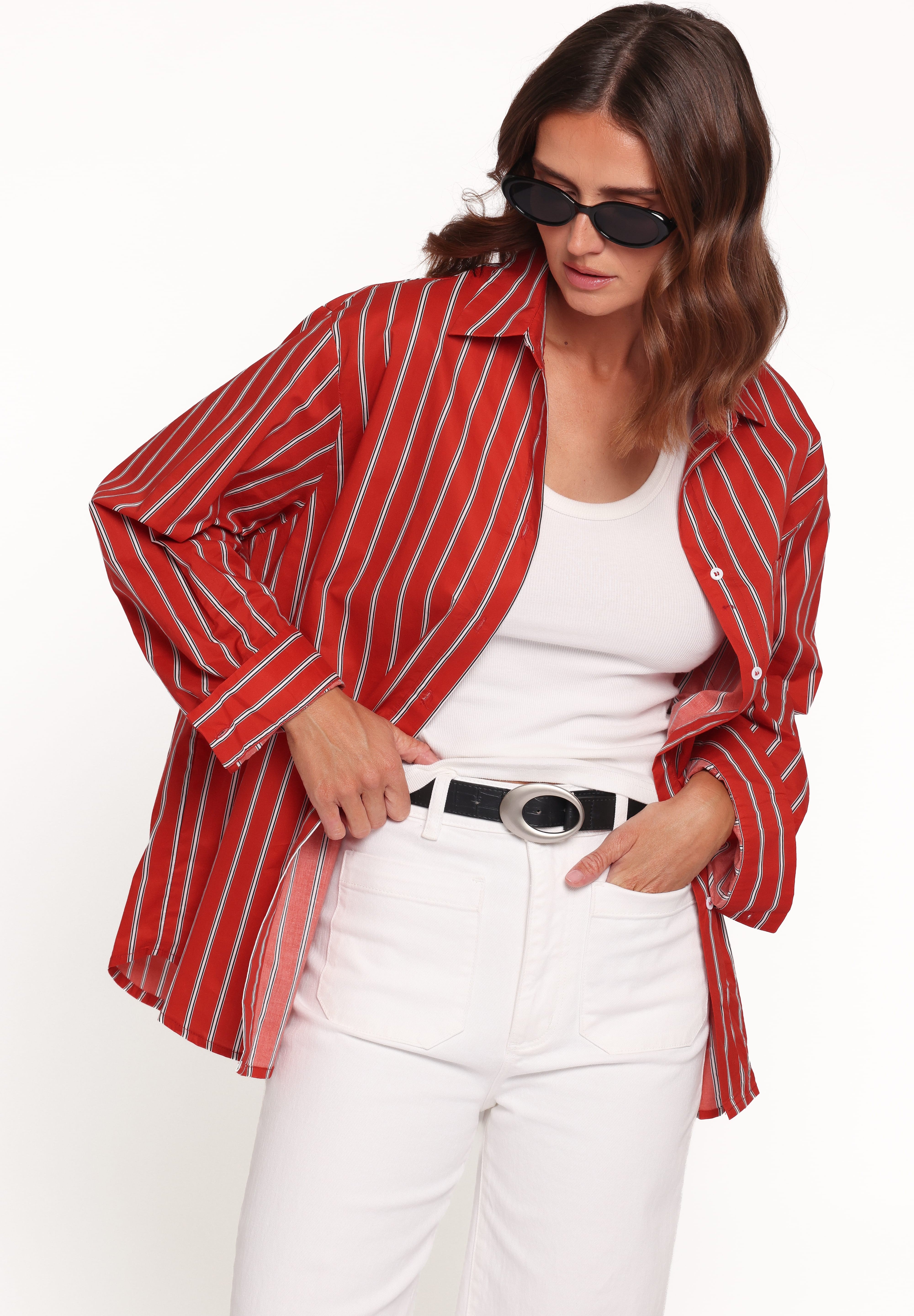 Palmer Button Down Shirt - Red Stripe