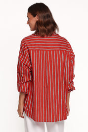 Palmer Button Down Shirt - Red Stripe