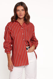 Palmer Button Down Shirt - Red Stripe