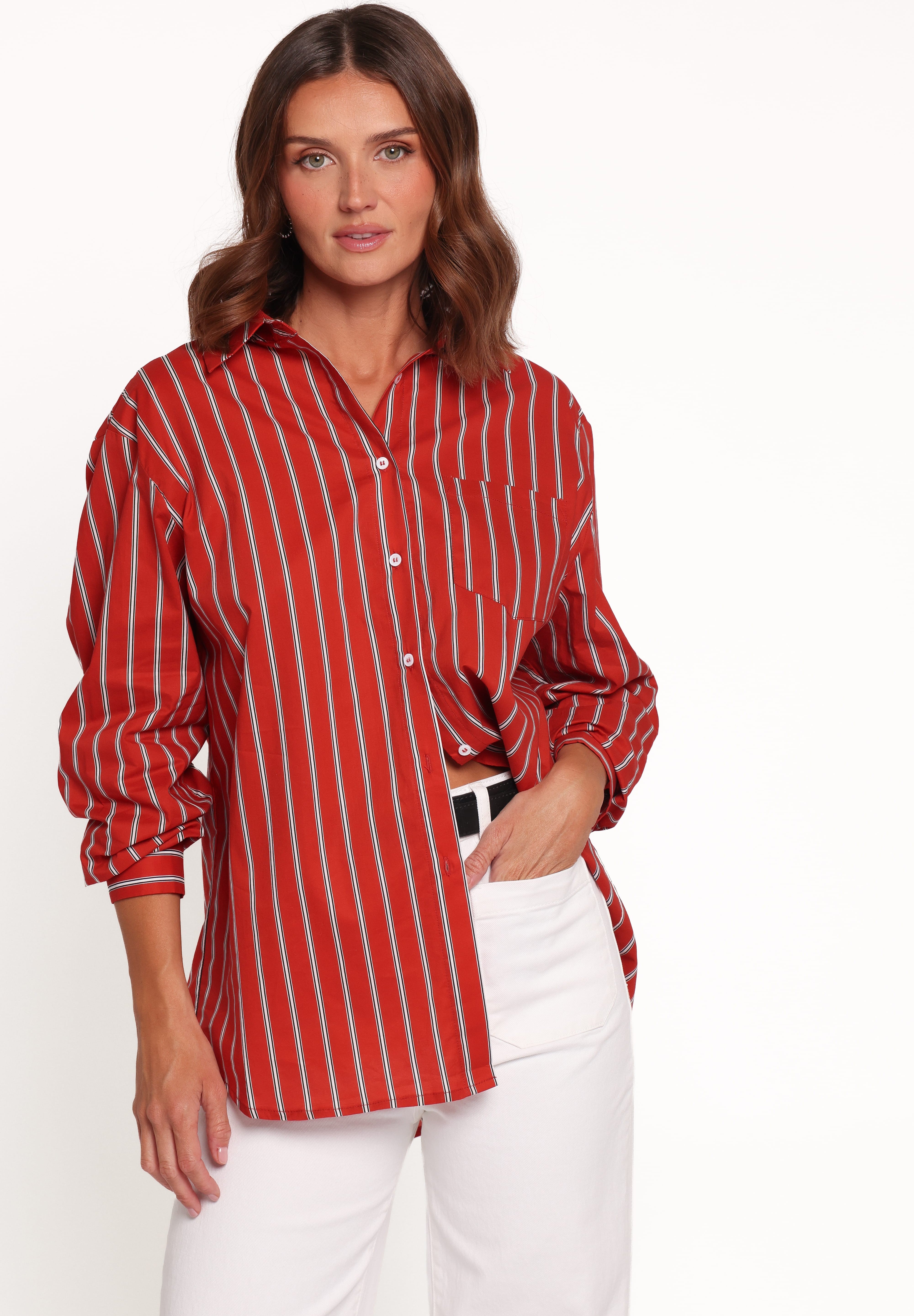 Palmer Button Down Shirt - Red Stripe