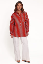 Palmer Button Down Shirt - Red Stripe