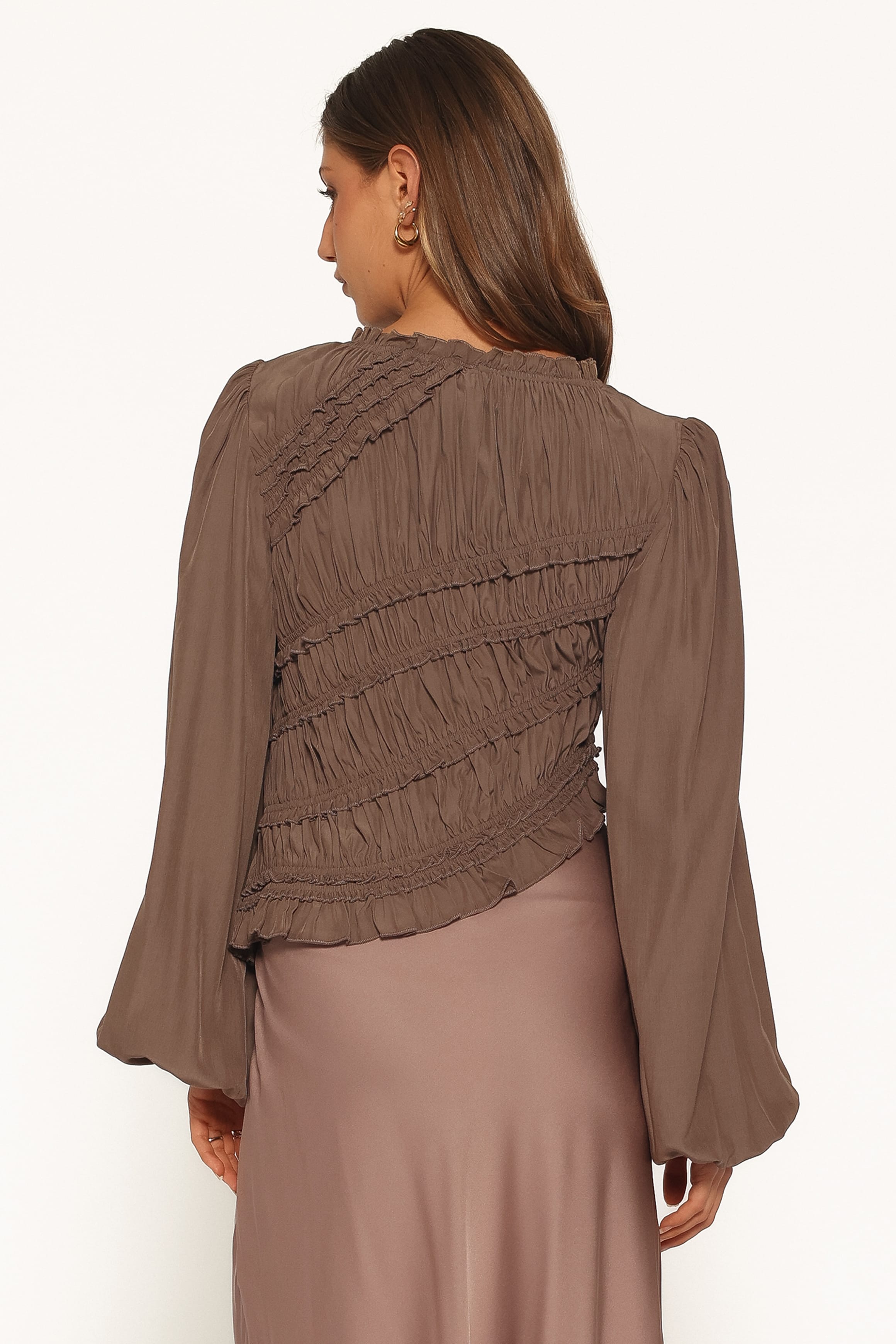 Romee Ruched Top - Brown