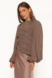 Romee Ruched Top - Brown