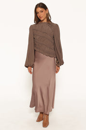 Romee Ruched Top - Brown