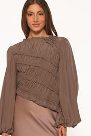 Romee Ruched Top - Brown