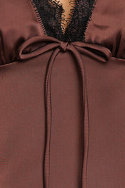 Theoni Lace Top - Brown