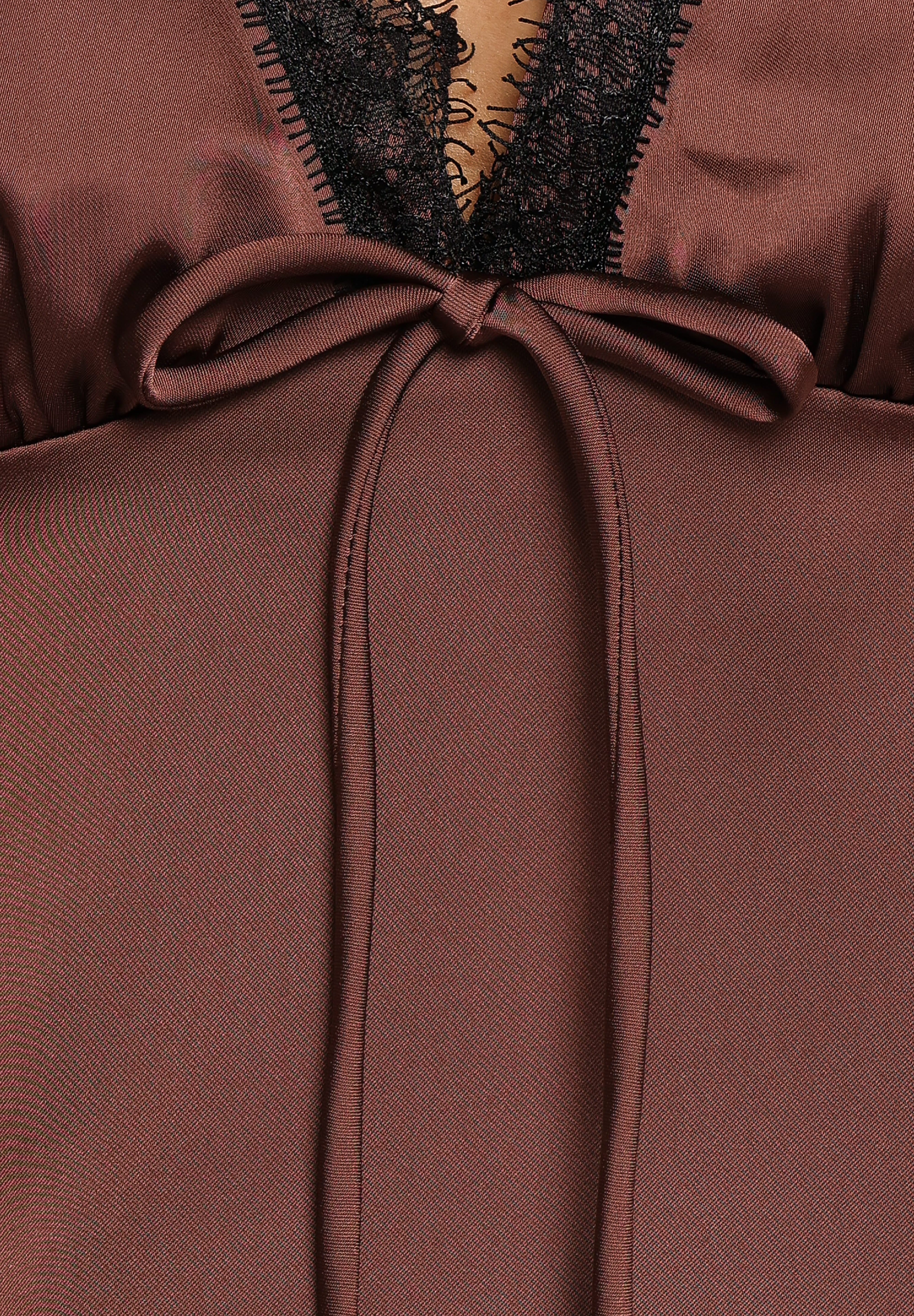 Theoni Lace Top - Brown