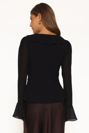 Vilma Ruffle Top - Black